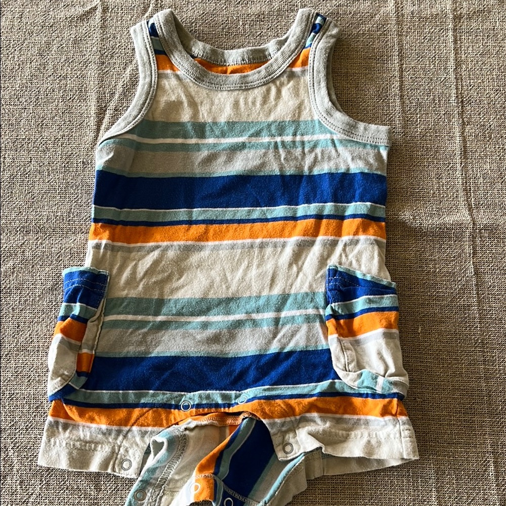 Tea Striped Sleeveless Onsie
